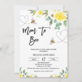 Bloemgele moeder naar Bee Baby shower Kaart (Voorkant)