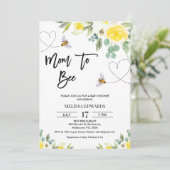 Bloemgele moeder naar Bee Baby shower Kaart (Staand voorkant)