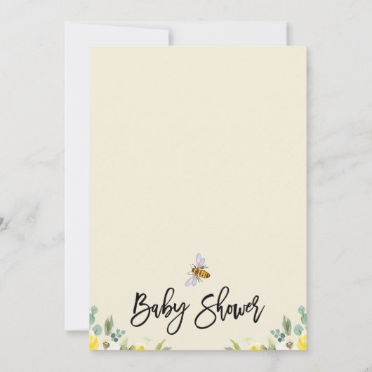 Bloemgele moeder naar Bee Baby shower Kaart (Achterkant)