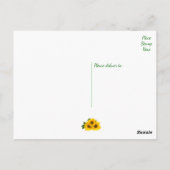 Bloemgele zonnebloem bloem - Dank u, liefde Briefkaart (Achterkant)