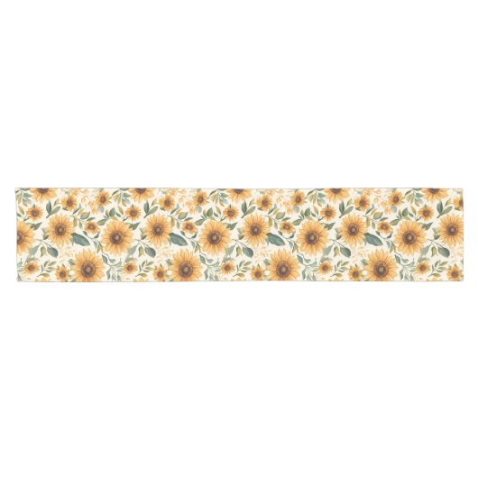 Bloemgele zonnebloemen korte tafelloper (Horizontaal)