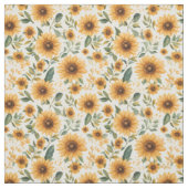 Bloemgele zonnebloemen stof (Swatch)