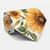 Bloemgele zonnebloemen stropdas (Opgerold)