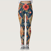Bloemgeometrie: levendige AI-gegenereerde Leggings (Voorkant)