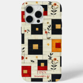  Bloemgeometrie - Vetgedrukte Rood & Zwarte Kunst Case-Mate iPhone Case (Achterkant)