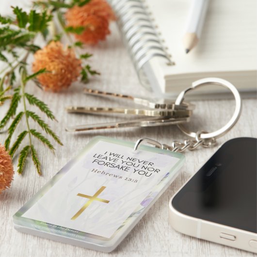 Bloemgeschrift Acryl Sleutelhanger (Voorkant Rechts)