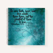 Bloemgeschrift Handgemaakte Spiral Notitieboek (Voorkant)