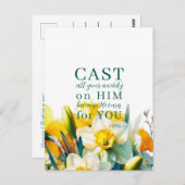 Bloemgeschriften 1 Petrus 5:7 Briefkaart (Voorkant / Achterkant)