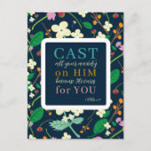 Bloemgeschriften 1 Petrus 5:7 Briefkaart (Voorkant)