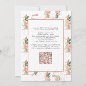 Bloemgetal 15 QR Roze Roos Goud Quinceañera Kaart (Achterkant)