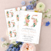 Bloemgetal 15 Roze Roos Goud Quinceañera Kaart