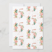 Bloemgetal 15 Roze Roos Goud Quinceañera Kaart (Achterkant)