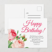 Bloemgetallen 6:24-26 Verjaardagsansichtkaart Briefkaart (Voorkant / Achterkant)