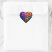 Bloemgevulde hart Valentijnsdag Sticker (Tas)