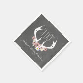 Bloemgewei Chalkboard geïnspireerde bruiloft Servetten (Hoek)