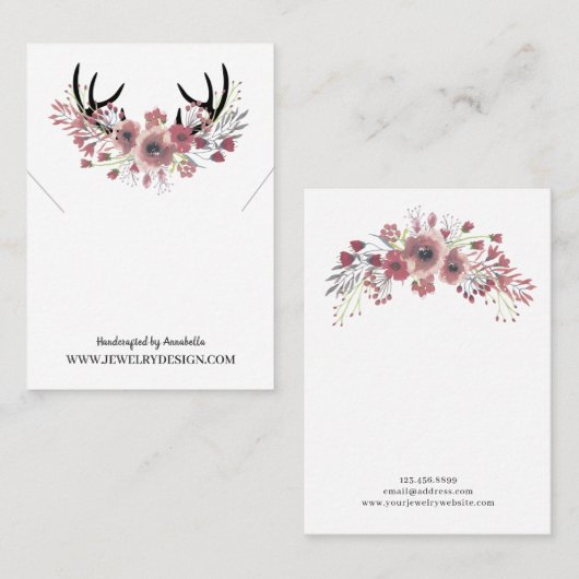 Bloemgewei Ketting Hanger Display Kaart Visitekaartje (Voorkant / Achterkant)