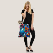 Bloemglazuur Canvas tas (Op model)