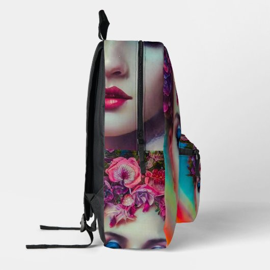 bloemgodin bedrukte rugzak (Links)