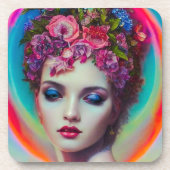 bloemgodin bier onderzetter (Voorkant)