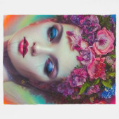 bloemgodin fleece deken (Voorkant (Horizontaal))