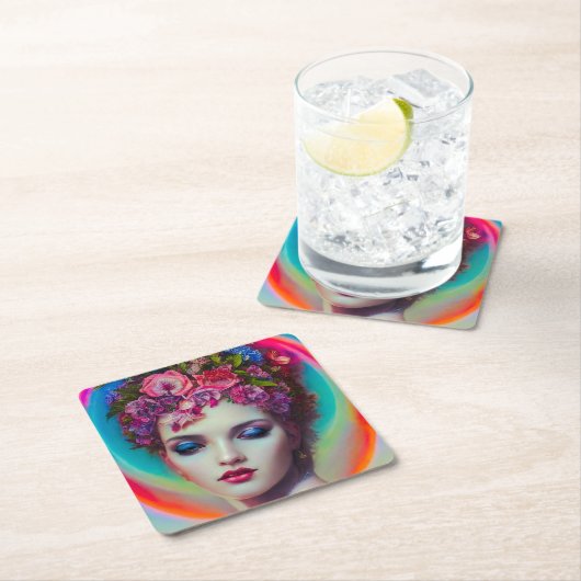 bloemgodin kartonnen onderzetters (Insitu)