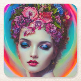 bloemgodin kartonnen onderzetters