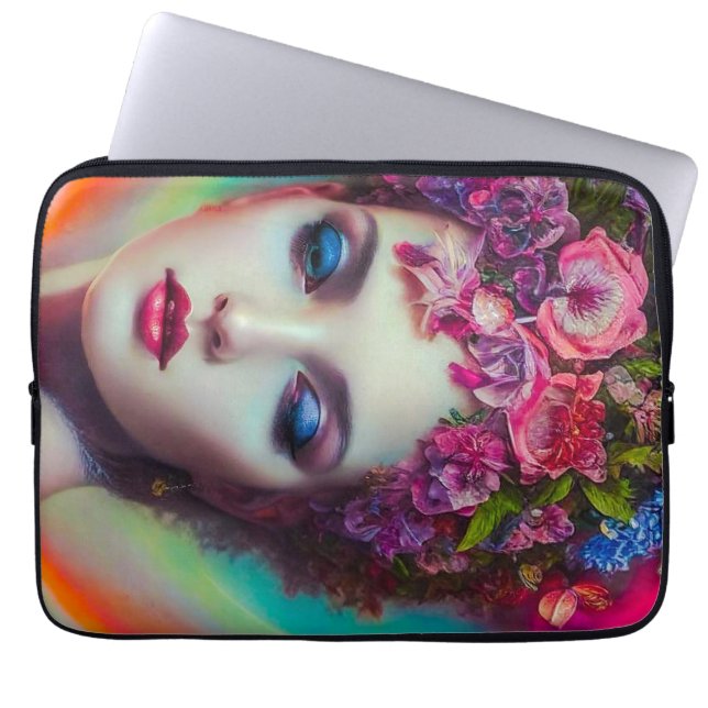 bloemgodin laptop sleeve (Voorkant)