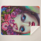 bloemgodin sherpa deken (Voorkant (horizontaal))