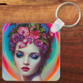 bloemgodin sleutelhanger (Achterkant)