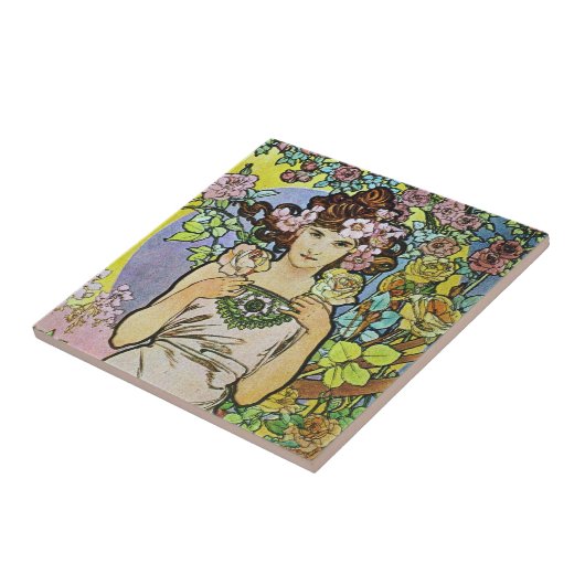 bloemgodin tegeltje (Zijkant)