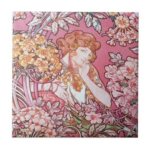 bloemgodin tegeltje (Voorkant)