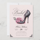Bloemgotische bruids douche uitnodiging (Voorkant)