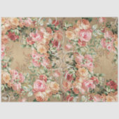 Bloemgoud Barok Elegante Roze Decoupage Tissuepapier (Voorkant)