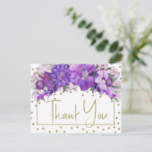 Bloemgoud Confetti Paars Dank Je Briefkaart (Staand voorkant)