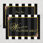 Bloemgoud Folie ZUL JE MIJN BLOEMENMEISJE ZIJN? Kaart (Voorkant / Achterkant)