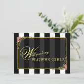 Bloemgoud Folie ZUL JE MIJN BLOEMENMEISJE ZIJN? Kaart (Staand voorkant)