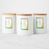 Bloemgoud groene glitters witte productlabel logo voedselcontainer etiket (Flessen)