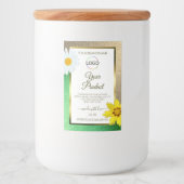 Bloemgoud groene glitters witte productlabel logo voedselcontainer etiket (Voorkant)