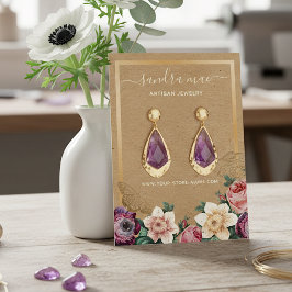 Bloemgoud Kraftpapier Sieraden Displaykaart Visitekaartje