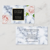 Bloemgoud Lijst op wit marmer | VISITEKAARTJE (Voorkant / Achterkant)