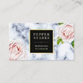 Bloemgoud Lijst op wit marmer | VISITEKAARTJE (Voorkant)