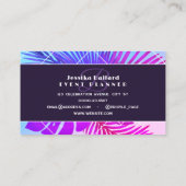 Bloemgradiënt en waterverf paarse blauw visitekaartje (Achterkant)