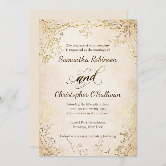 Bloemgravure Oud Geld Europese Stijl Kaart (Voorkant / Achterkant)