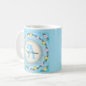 Bloemgrens Monogram mok (Voorkant links)