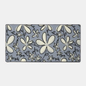 Bloemgrijs en Cream bloempatroon Bureaumat (Voorkant)