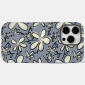 Bloemgrijs en Cream bloempatroon Case-Mate iPhone Case (Achterkant (horizontaal))