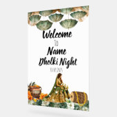 Bloemgroen acryl Dholki nachtteken Acryl Bord (Hoek)