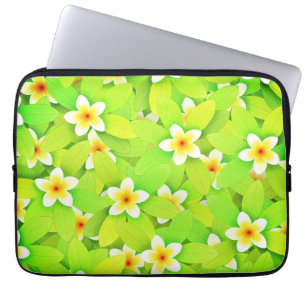 Bloemgroen Bladeren Gele Bloemen Patroon-61717 Laptop Sleeve