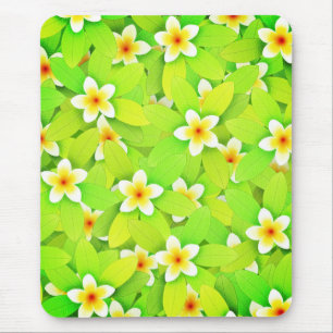 Bloemgroen Bladeren Gele Bloemen Patroon-61717 Muismat