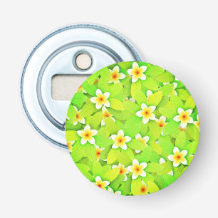 Bloemgroen Bladeren Patroon-61717 Button Flesopener
